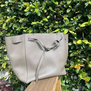 Celine Phantom Bag Gray Leather Tote Bag with Pebbled Texture